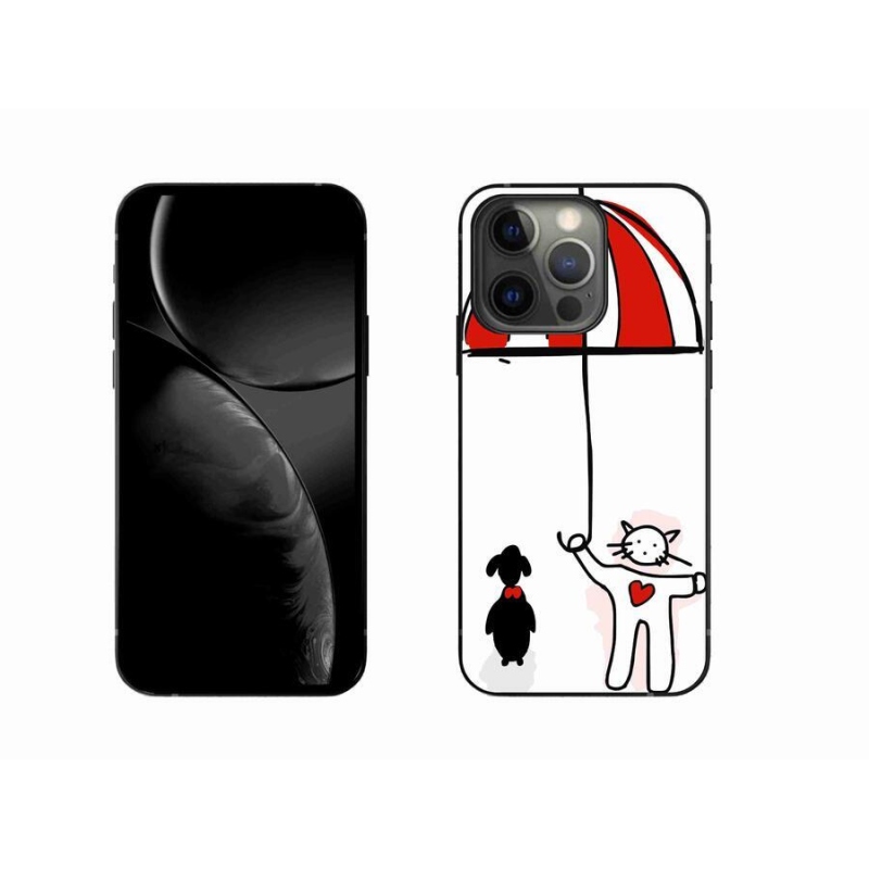 Gélový kryt mmCase na mobil iPhone 13 Pro 6.1 - psík a mačička