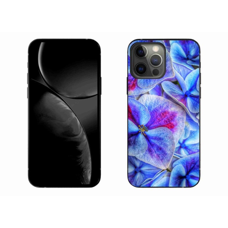 Gélový kryt mmCase na mobil iPhone 13 Pro Max 6.7 - modré kvety 1