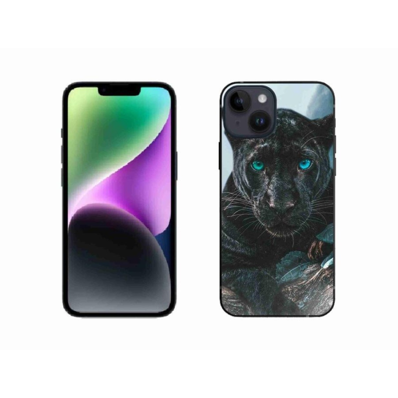 Gélový kryt mmCase na mobil iPhone 14 - čierny panter