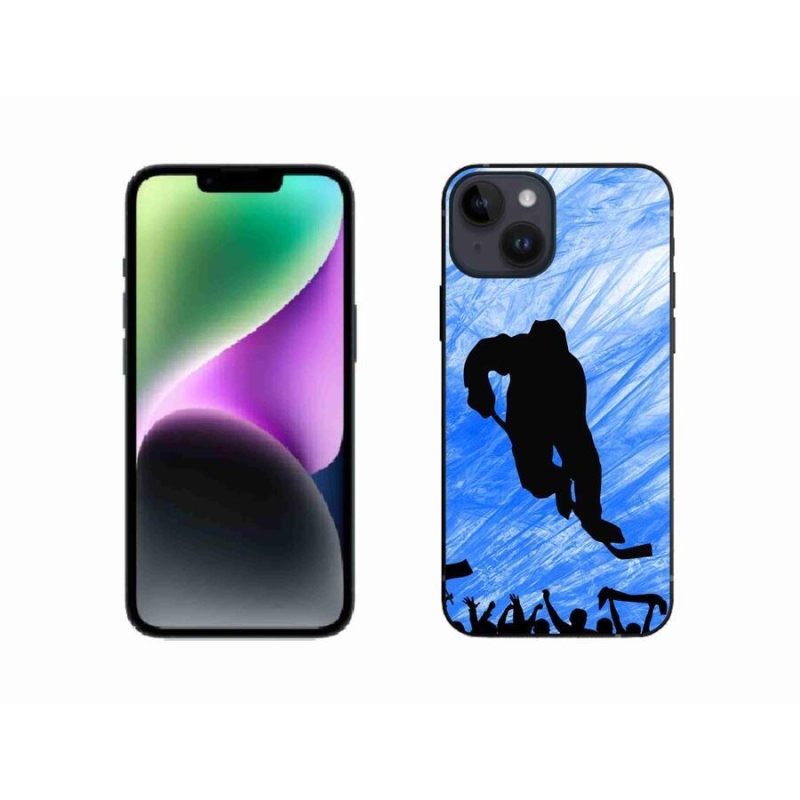 Gélový kryt mmCase na mobil iPhone 14 - hokejový hráč