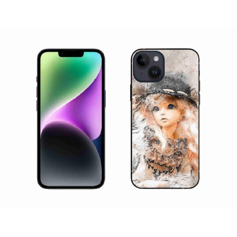 Gélový kryt mmCase na mobil iPhone 14 - dievčatko s klobúkom