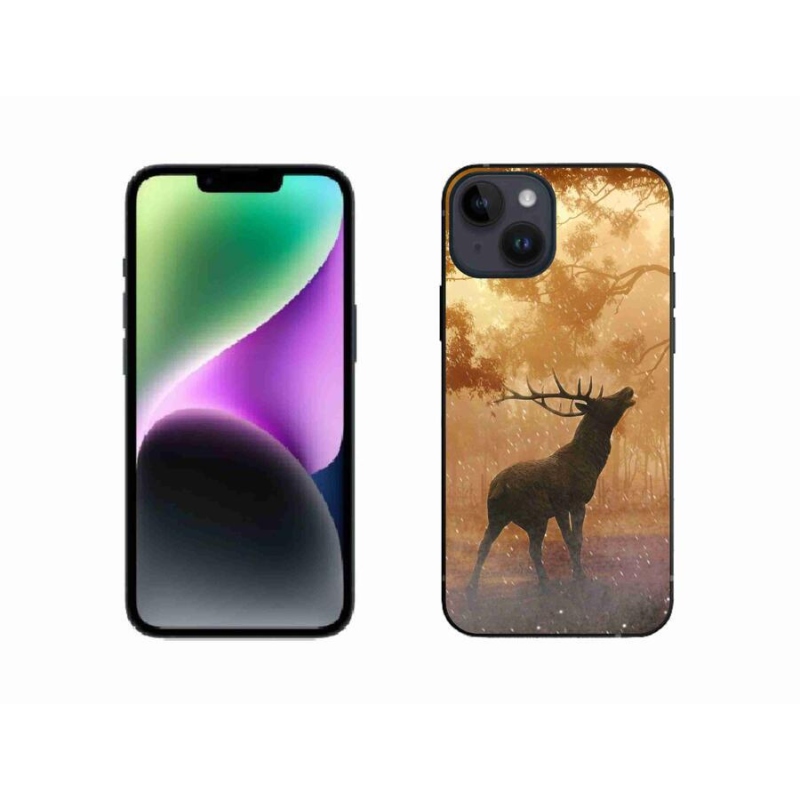 Gélový kryt mmCase na mobil iPhone 14 - jeleň v ruji