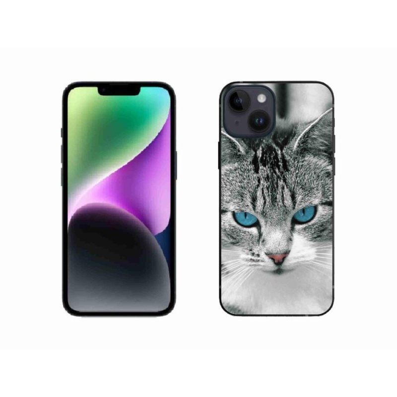 Gélový kryt mmCase na mobil iPhone 14 - mačacie pohľad 1