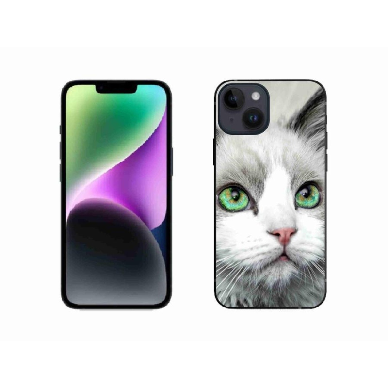 Gélový kryt mmCase na mobil iPhone 14 - mačacie pohľad