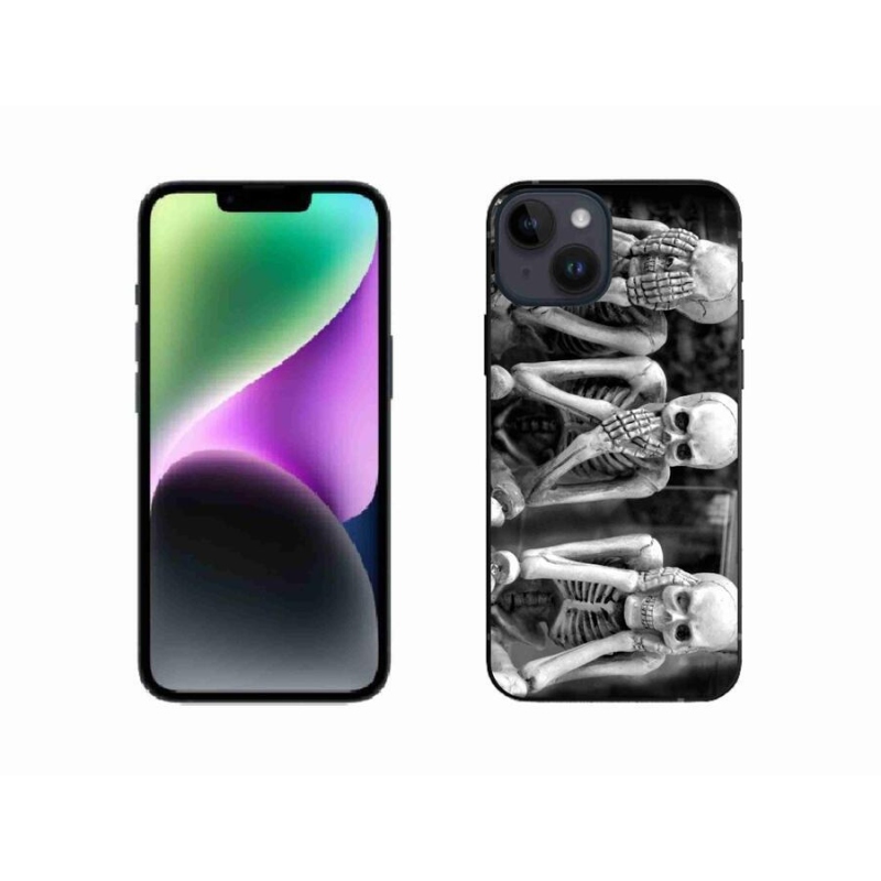 Gélový kryt mmCase na mobil iPhone 14 - kostlivci