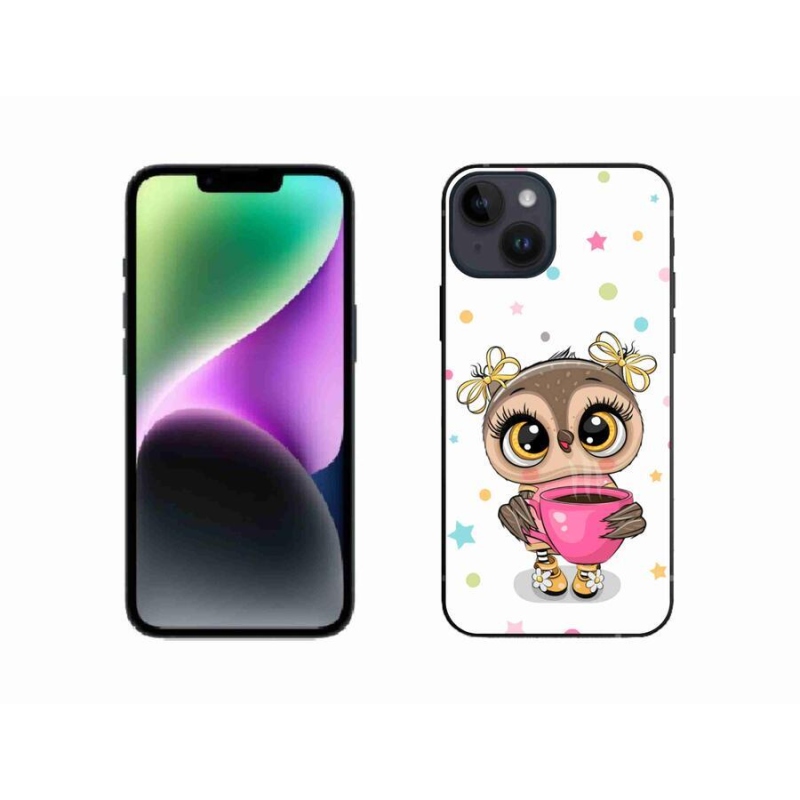 Gélový kryt mmCase na mobil iPhone 14 - kreslená sovička