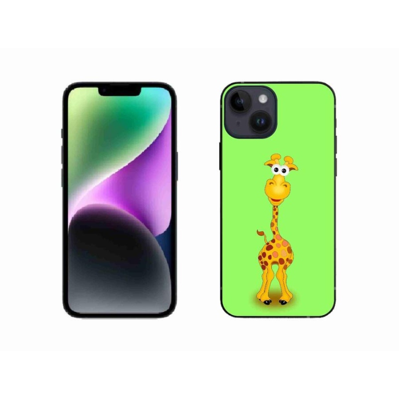 Gélový kryt mmCase na mobil iPhone 14 - kreslená žirafa