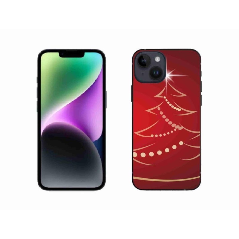 Gélový kryt mmCase na mobil iPhone 14 - kreslený vianočný stromček