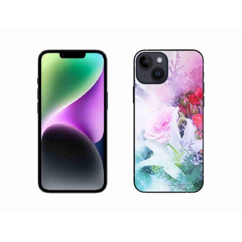 Gélový kryt mmCase na mobil iPhone 14 - kvety 4