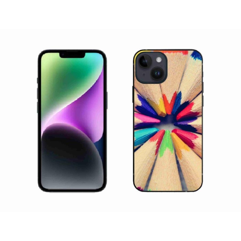 Gélový kryt mmCase na mobil iPhone 14 - pastelky