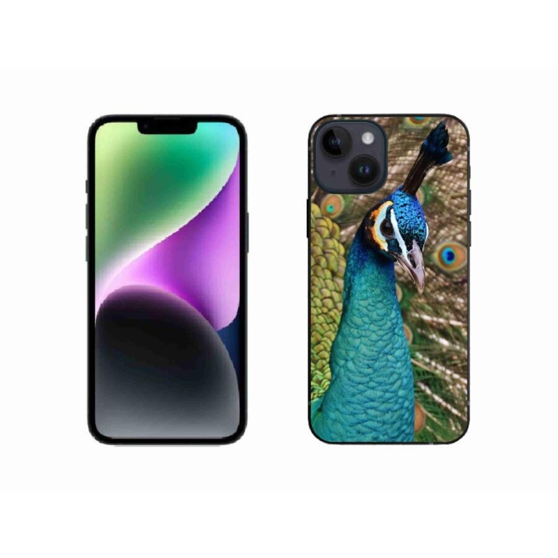 Gélový kryt mmCase na mobil iPhone 14 - páv