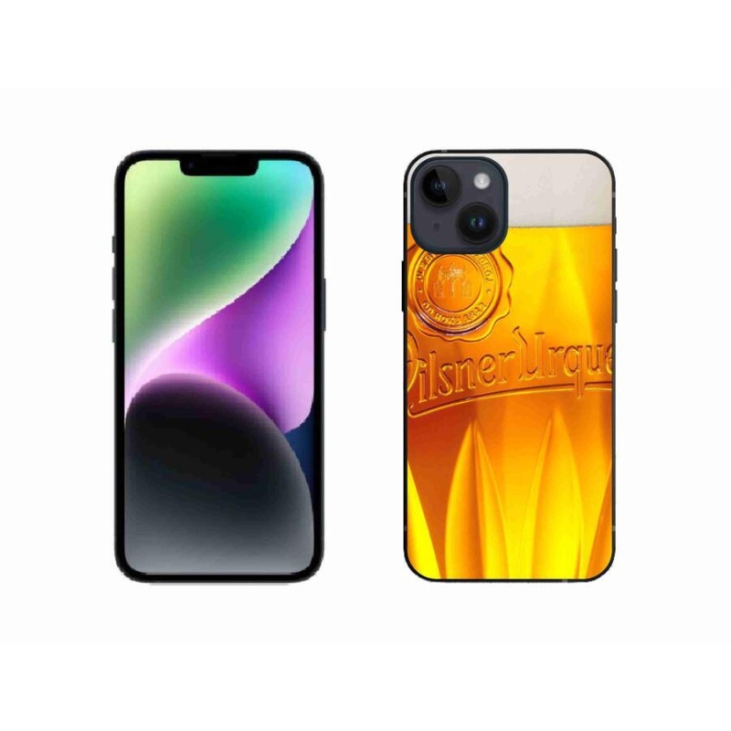 Gélový kryt mmCase na mobil iPhone 14 - pivo