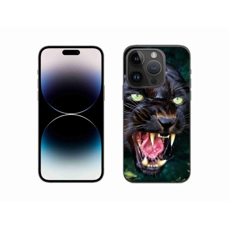 Gélový kryt mmCase na mobil iPhone 14 Pro 6.1 - rozzúrený čierny panter