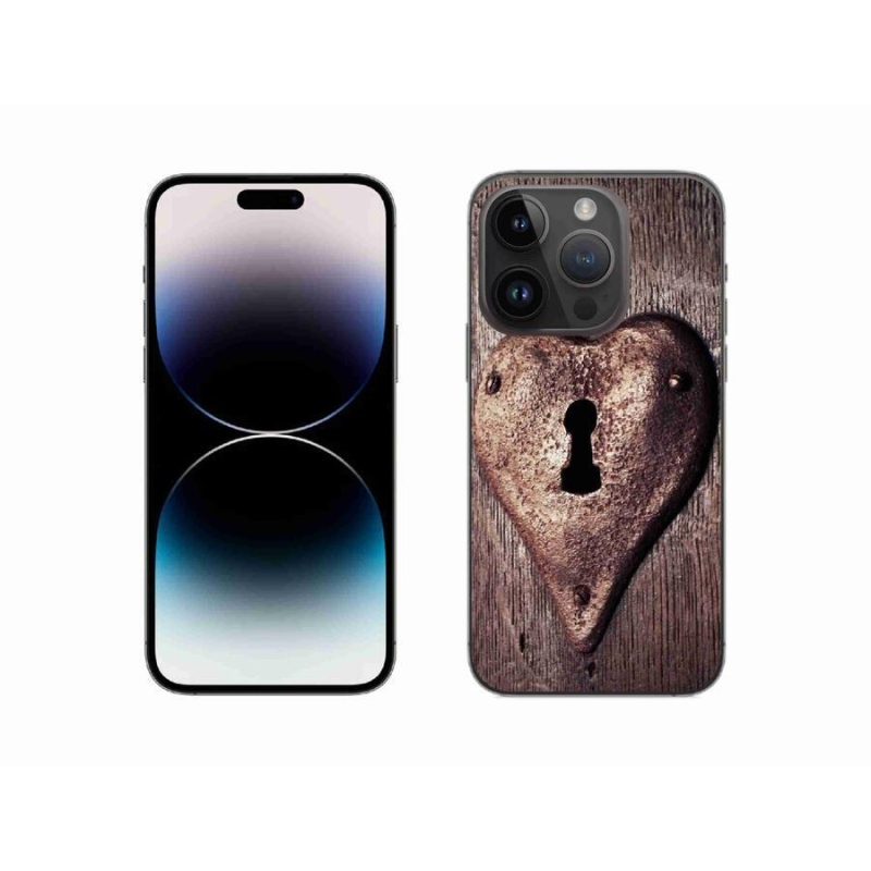 Gélový kryt mmCase na mobil iPhone 14 Pro 6.1 - zámok v tvare srdca