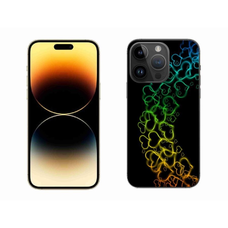 Gélový kryt mmCase na mobil iPhone 14 Pro Max 6.7 - farebné srdiečka