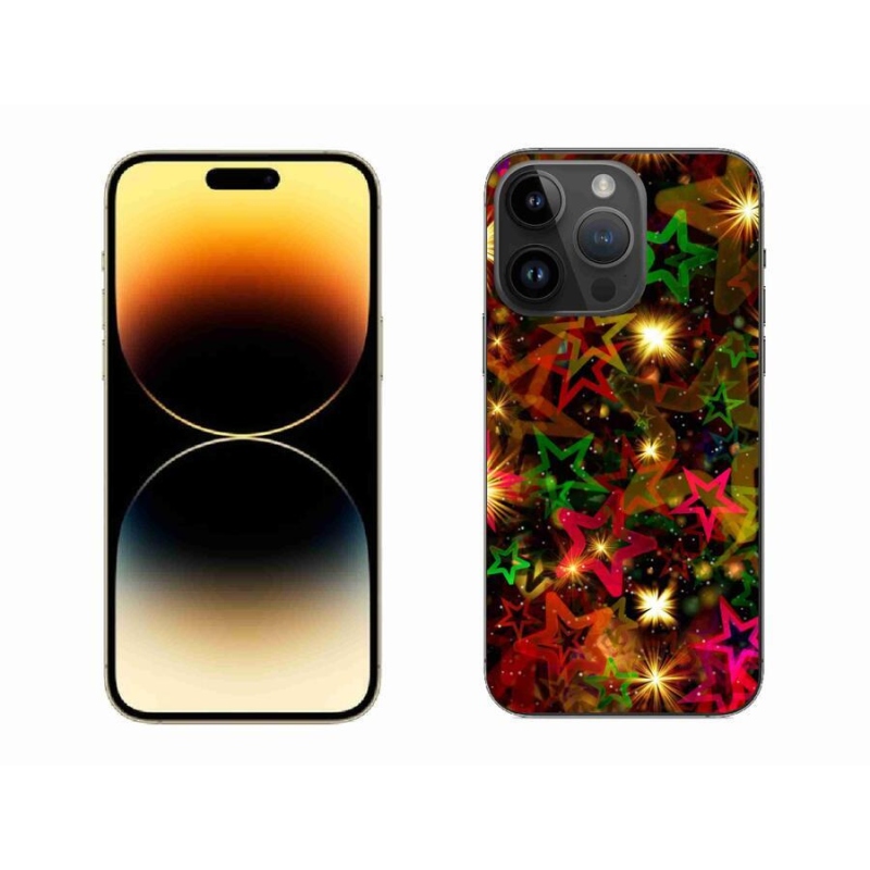 Gélový kryt mmCase na mobil iPhone 14 Pro Max 6.7 - farebné hviezdičky