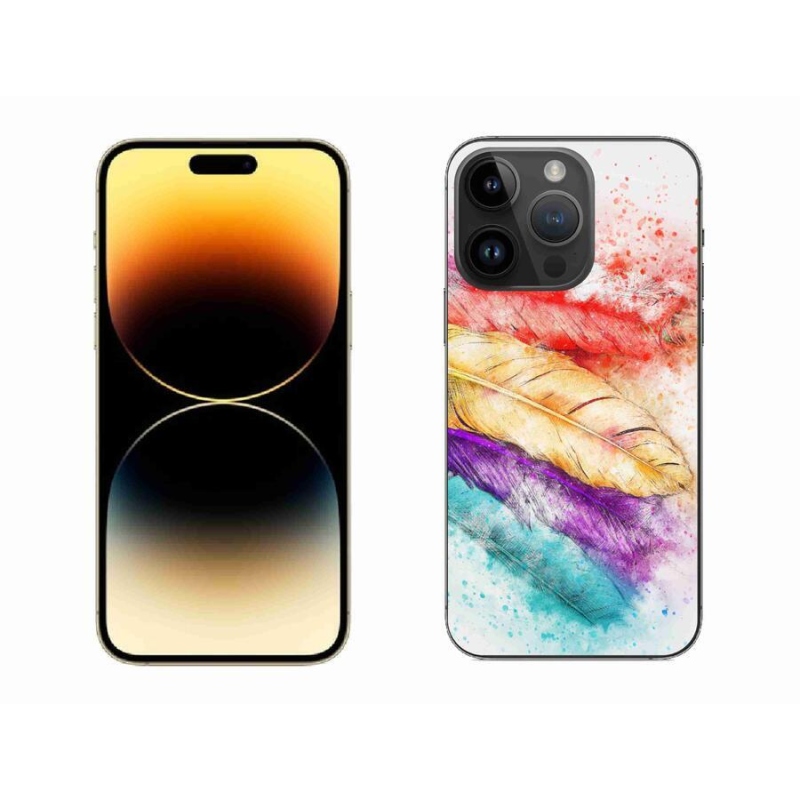 Gélový kryt mmCase na mobil iPhone 14 Pro Max 6.7 - farebné perie