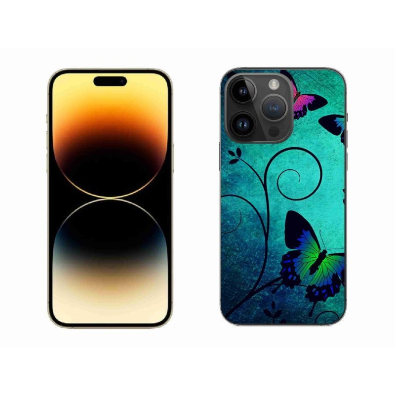 Gélový kryt mmCase na mobil iPhone 14 Pro Max 6.7 - farební motýle