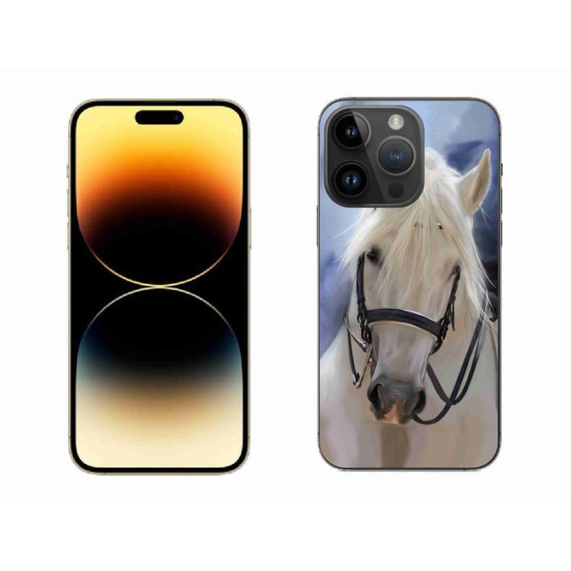 Gélový kryt mmCase na mobil iPhone 14 Pro Max 6.7 - biely kôň