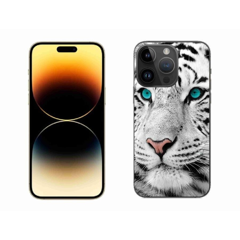 Gélový kryt mmCase na mobil iPhone 14 Pro Max 6.7 - biely tiger