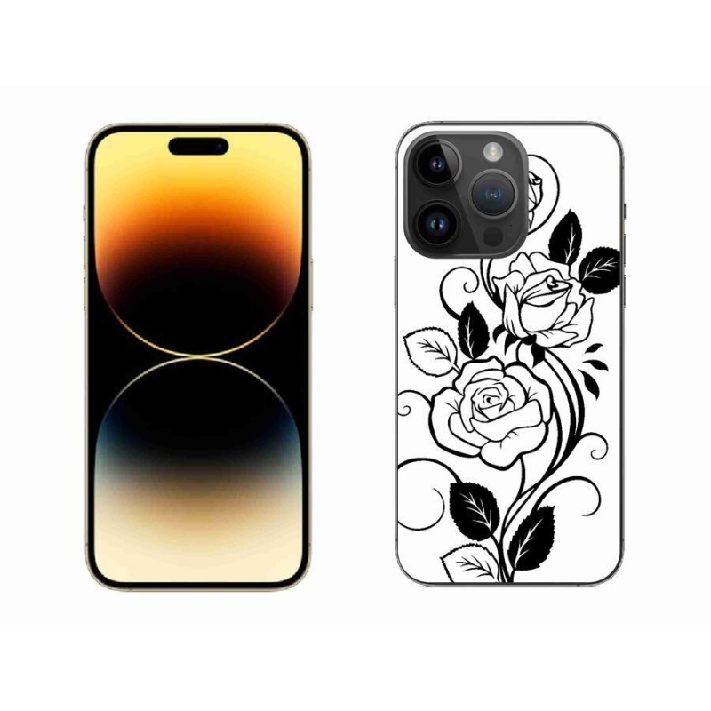 Gélový kryt mmCase na mobil iPhone 14 Pro Max 6.7 - čiernobiela ruža