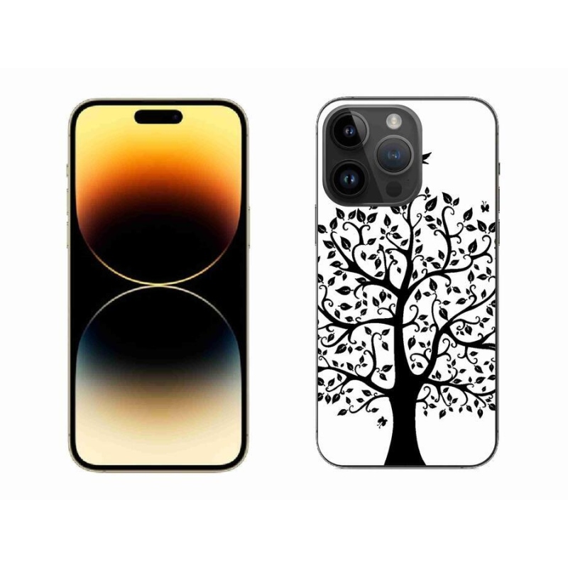 Gélový kryt mmCase na mobil iPhone 14 Pro Max 6.7 - čiernobiely strom