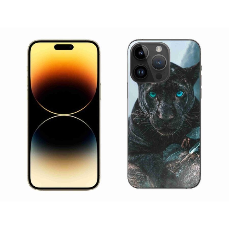 Gélový kryt mmCase na mobil iPhone 14 Pro Max 6.7 - čierny panter