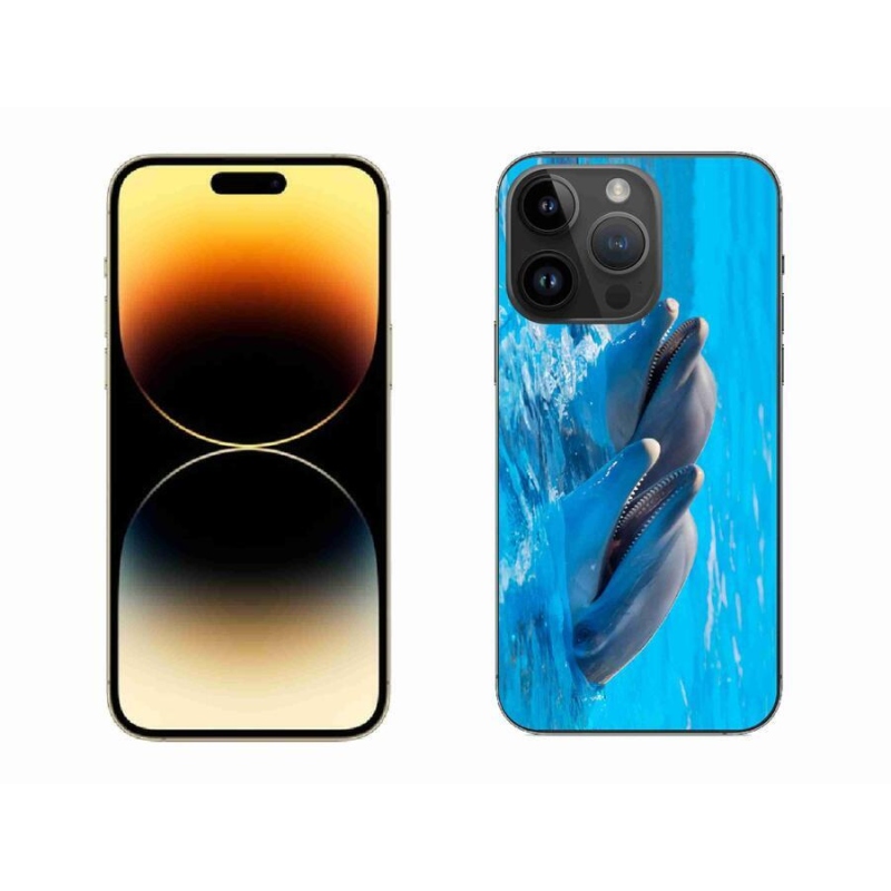 Gélový kryt mmCase na mobil iPhone 14 Pro Max 6.7 - delfíny