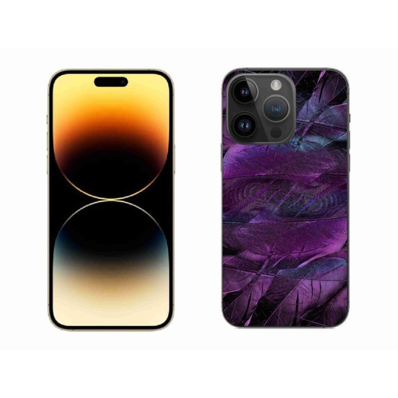 Gélový kryt mmCase na mobil iPhone 14 Pro Max 6.7 - fialové pierka