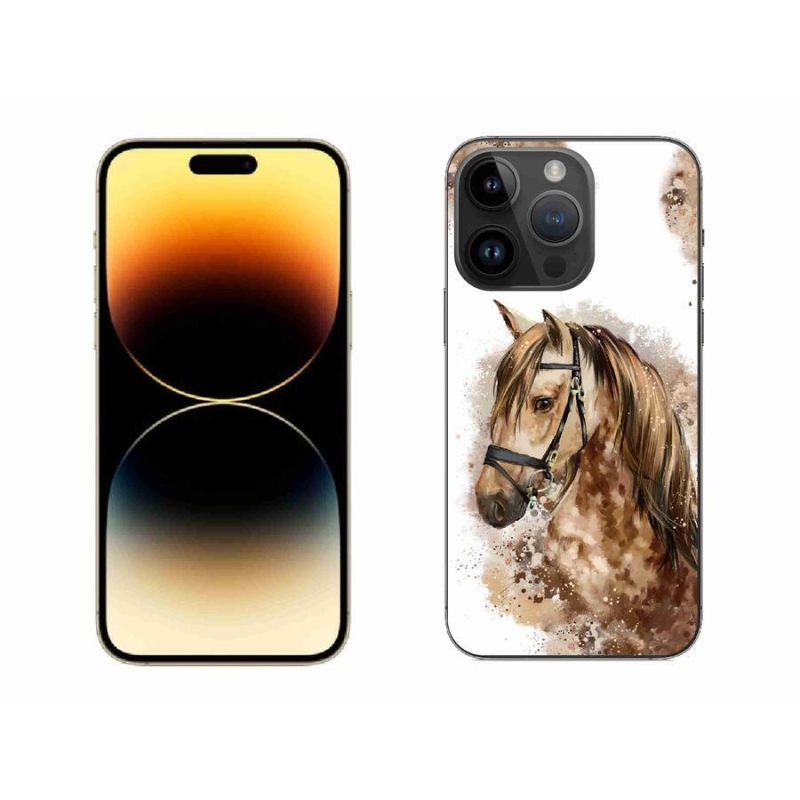 Gélový kryt mmCase na mobil iPhone 14 Pro Max 6.7 - hnedý kreslený kôň