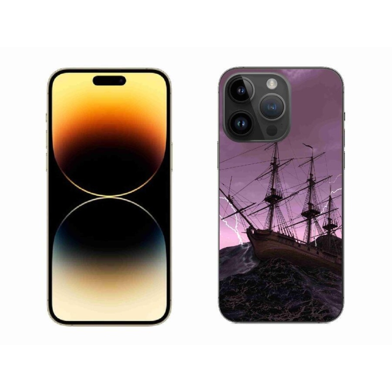 Gélový kryt mmCase na mobil iPhone 14 Pro Max 6.7 - loď v búrke