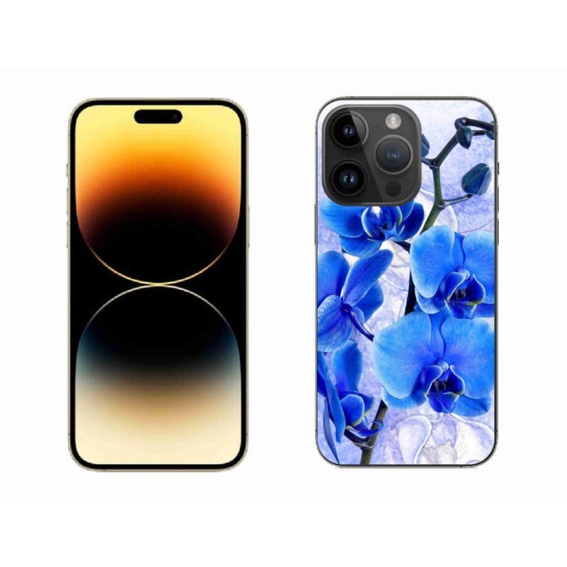 Gélový kryt mmCase na mobil iPhone 14 Pro Max 6.7 - modré kvety
