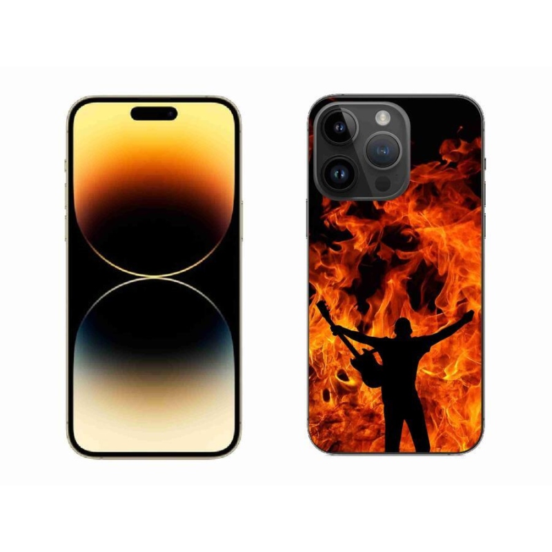 Gélový kryt mmCase na mobil iPhone 14 Pro Max 6.7 - muzikant a oheň