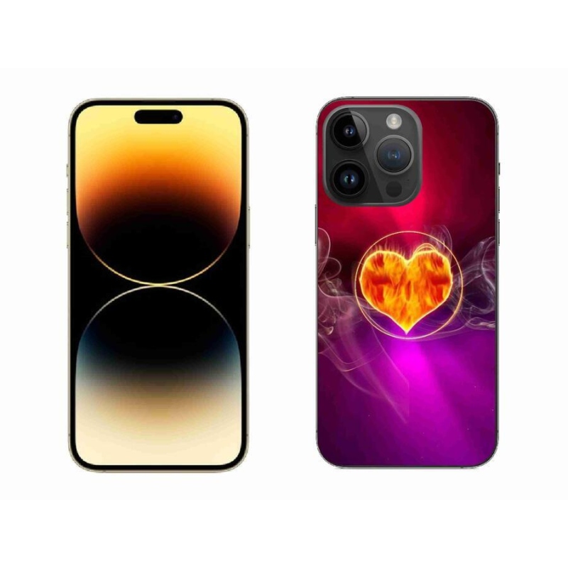 Gélový kryt mmCase na mobil iPhone 14 Pro Max 6.7 - ohnivé srdce