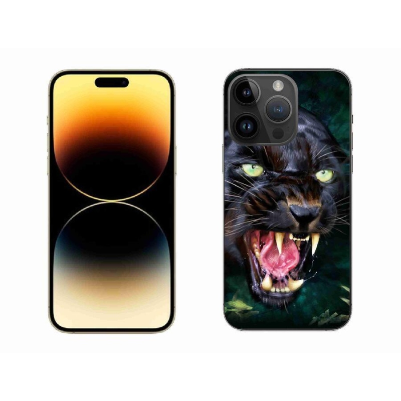 Gélový kryt mmCase na mobil iPhone 14 Pro Max 6.7 - rozzúrený čierny panter