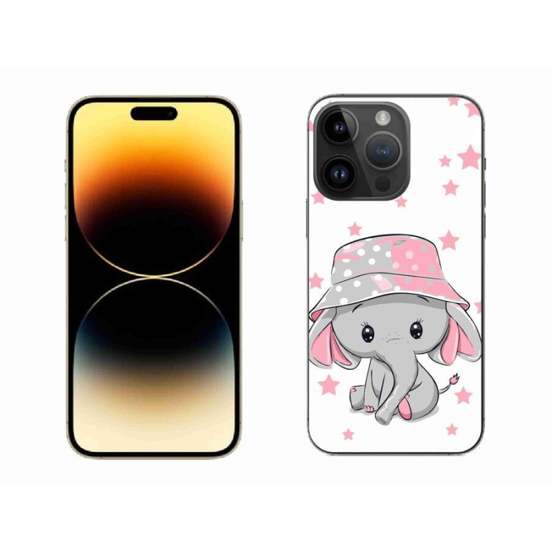 Gélový kryt mmCase na mobil iPhone 14 Pro Max 6.7 - ružový slon
