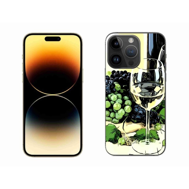Gélový kryt mmCase na mobil iPhone 14 Pro Max 6.7 - pohár vína