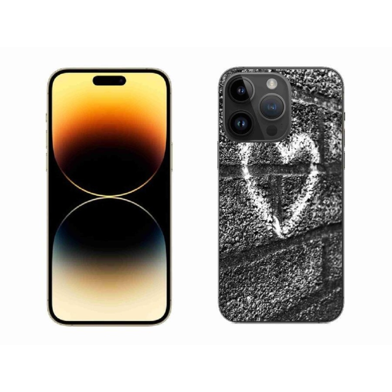 Gélový kryt mmCase na mobil iPhone 14 Pro Max 6.7 - srdce na stene