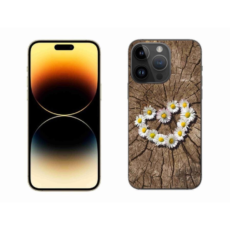 Gélový kryt mmCase na mobil iPhone 14 Pro Max 6.7 - srdce z margaréty