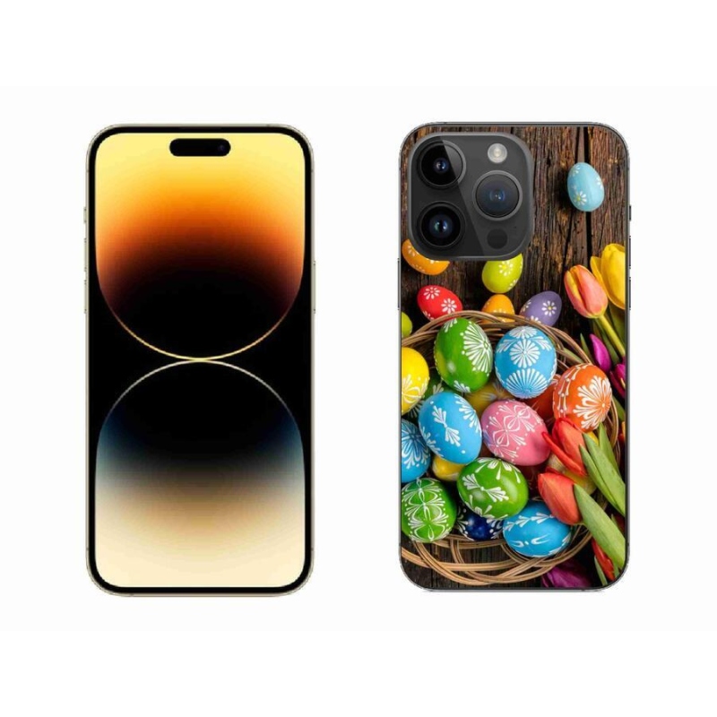Gélový kryt mmCase na mobil iPhone 14 Pro Max 6.7 - veľkonočné vajíčka