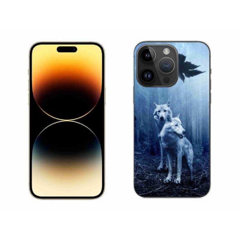 Gélový kryt mmCase na mobil iPhone 14 Pro Max 6.7 - vlci v lese