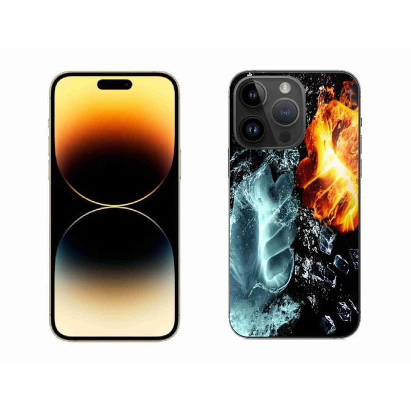 Gélový kryt mmCase na mobil iPhone 14 Pro Max 6.7 - voda a oheň