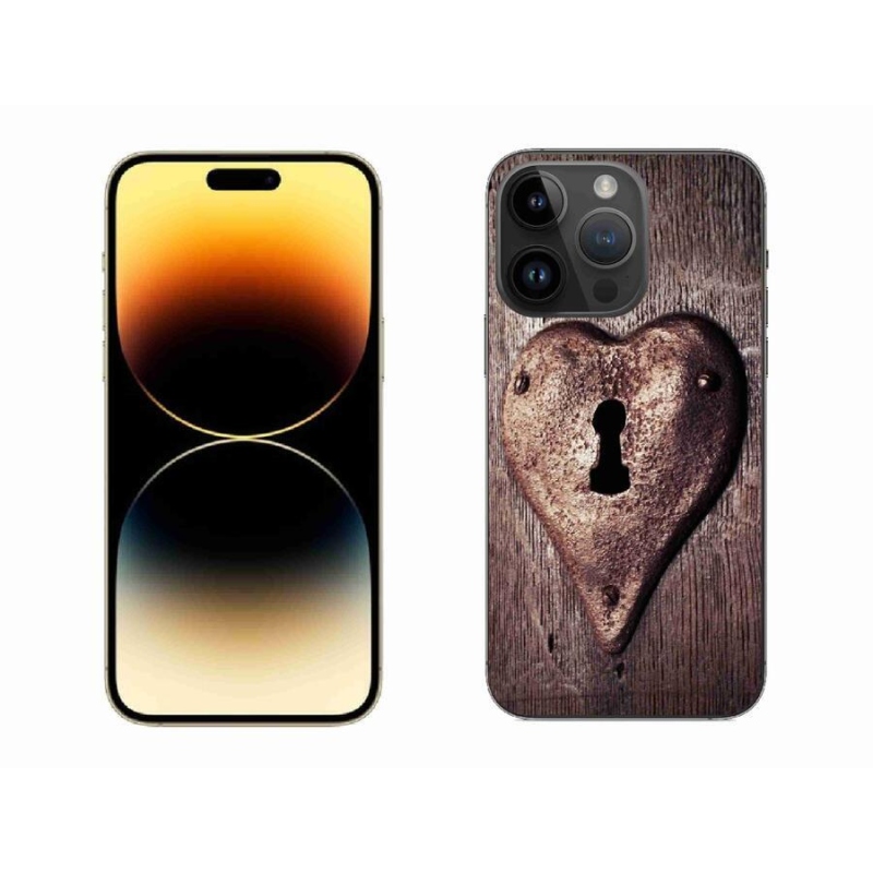Gélový kryt mmCase na mobil iPhone 14 Pro Max 6.7 - zámok v tvare srdca