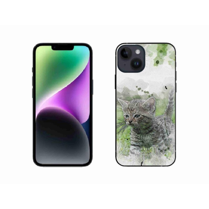 Gélový kryt mmCase na mobil iPhone 14 - roztomilé mačiatko 1