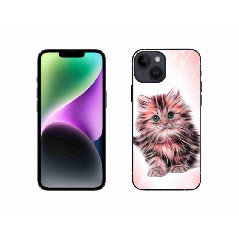 Gélový kryt mmCase na mobil iPhone 14 - roztomilé mačiatko