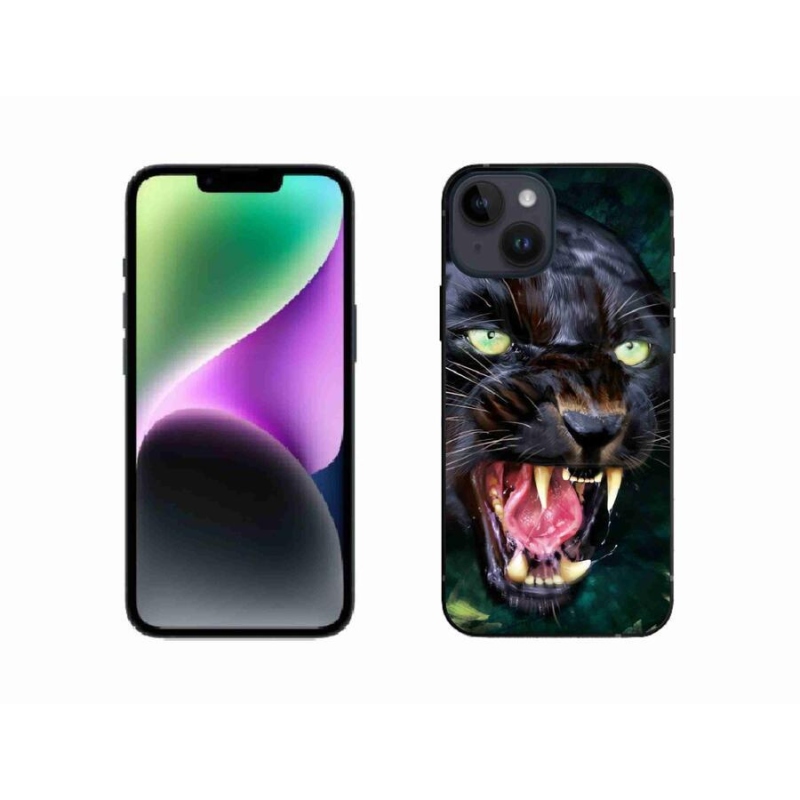 Gélový kryt mmCase na mobil iPhone 14 - rozzúrený čierny panter