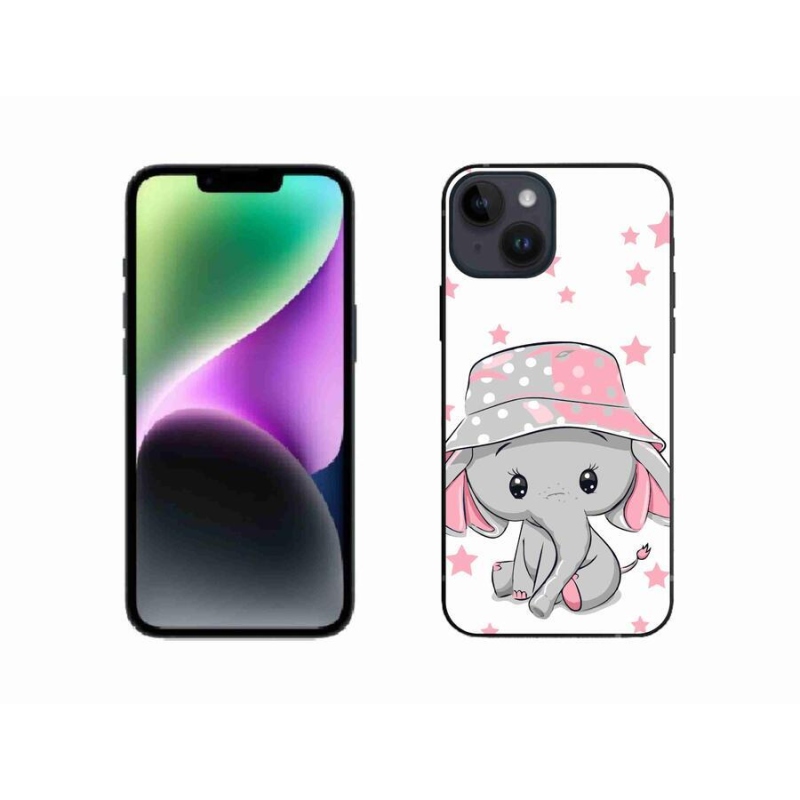 Gélový kryt mmCase na mobil iPhone 14 - ružový slon