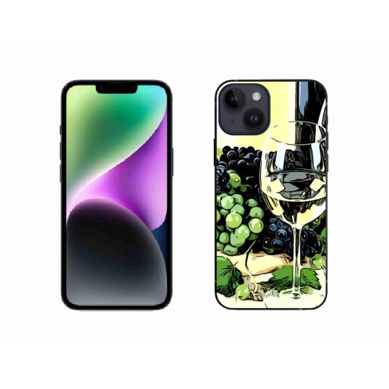 Gélový kryt mmCase na mobil iPhone 14 - pohár vína