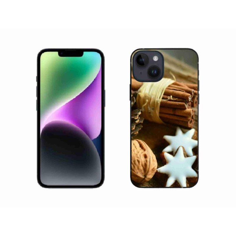 Gélový kryt mmCase na mobil iPhone 14 - škorica a perníčky