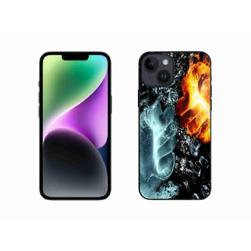 Gélový kryt mmCase na mobil iPhone 14 - voda a oheň